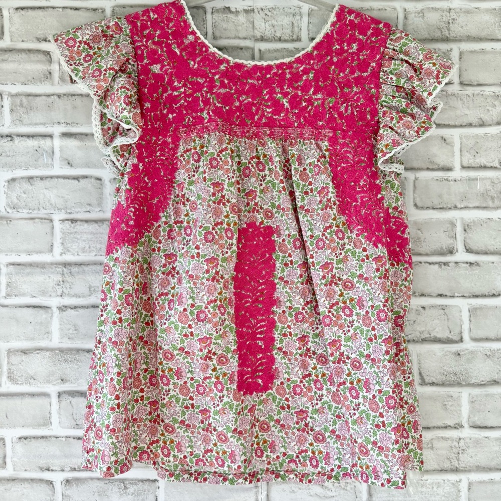 J. Marie embroidered flutter sleeve floral top - Picture 2 of 12